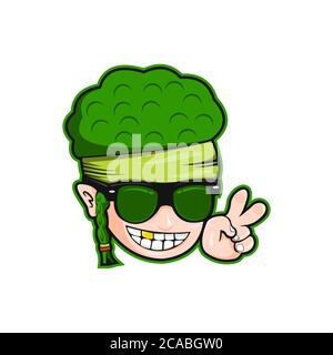 Brokkoli Mann Kopf Vektor Illustration für Ihr Unternehmen oder Marke Stock Vektor