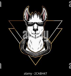 Llama Brillen Vektor-Illustration für Ihr Unternehmen oder Ihre Marke Stock Vektor
