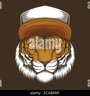 tiger hat Vektorgrafik für Ihr Unternehmen oder Ihre Marke Stock Vektor