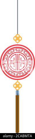 japanische Kultur Dekoration hängen Symbol Vektor Illustration Design Stock Vektor