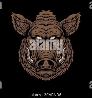 Wildschweinkopf-Vektor-Illustration für Ihr Unternehmen oder Ihre Marke Stock Vektor