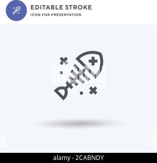 Fischgräten-Symbolvektor, gefülltes flaches Zeichen, solides Piktogramm isoliert auf Weiß, Logo-Illustration. Fischgrätsymbol für die Präsentation. Stock Vektor