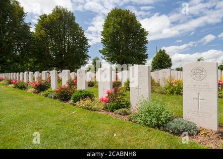 Der britische Friedhof in Bayeux in der Normandie Stockfoto