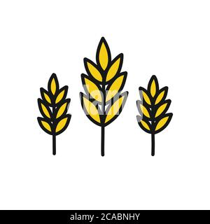 Dorn aus Weizen Doodle Symbol, Vektor-Illustration Stock Vektor
