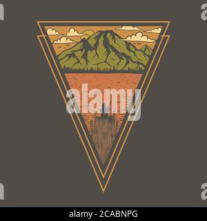 ANGELN AUF DEM SEE VEKTOR-ILLUSTRATION FÜR IHRE FIRMA ODER MARKE Stock Vektor