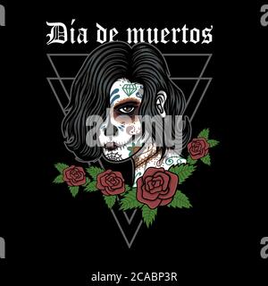 dia de muertos Frau Vektor-Illustration für Ihr Unternehmen oder Marke Stock Vektor