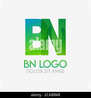 Das BN-Logo mit auffallenden Farben und Abstufungen, modern und einfach für Industrie, Handel, Unternehmen. Dieses NB-Logo für Online und Offli gemacht Stock Vektor