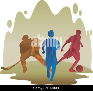 Gruppe von sportlichen Menschen üben Sport Silhouetten Vektor Illustration Design Stock Vektor