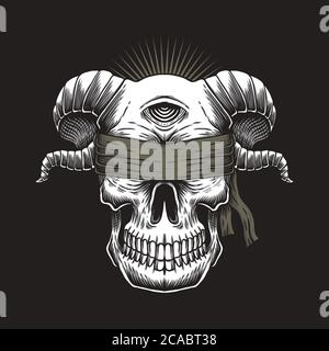 Blind Skull ein Auge Vektor Illustration für Ihr Unternehmen oder Marke Stock Vektor