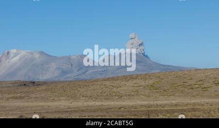 Interessante Rauchaufnahme aus einem Vulkan Stockfoto