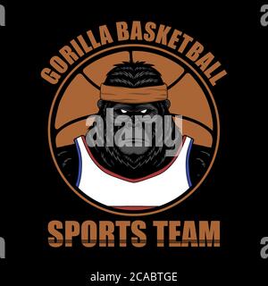 Gorilla Basketball Vektor Illustration für Ihre Firma oder Marke Stock Vektor