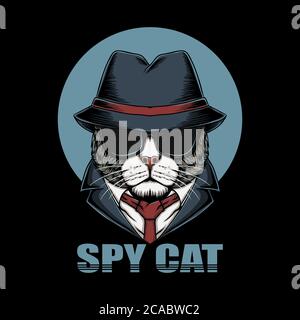 Spion Katze Kopf Vektor-Illustration für Ihr Unternehmen oder Marke Stock Vektor