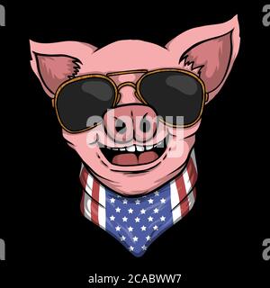 Smile Schwein Kopf Vektor Illustration für Ihr Unternehmen oder Ihre Marke Stock Vektor