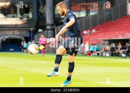 Kopenhagen, Dänemark. August 2020. Edin Visca (7) aus Istanbul Basaksehir beim UEFA Europa League Spiel zwischen dem FC Kopenhagen und Istanbul Basaksehir im Telia Parken in Kopenhagen. (Foto Kredit: Gonzales Foto/Alamy Live News Stockfoto