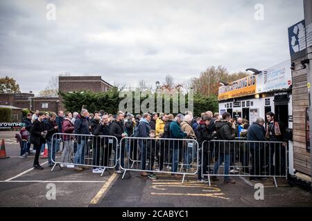 Bromley 3 Harrogate Town 3, 17/11/2019. Hayes Lane, National League. Foto von Simon Gill. Stockfoto