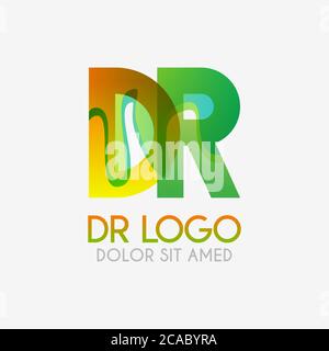 Das DR-Logo mit auffallenden Farben und Abstufungen, modern und einfach für Industrie, Einzelhandel, Unternehmen. Dieses RD-Logo für Online und Offli gemacht Stock Vektor