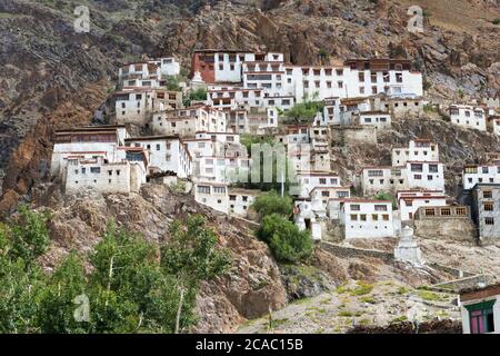 Zanskar, Indien - Kursha Kloster (Karsha Gompa) in Zanskar, Ladakh, Jammu und Kaschmir, Indien. Stockfoto