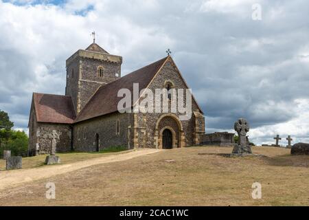 St Martha on the Hill Church, St Martha's Hill, in den Surrey Hills, England, Großbritannien Stockfoto