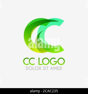 Das CC-Logo mit auffallenden Farben und Abstufungen, modern und einfach für Industrie, Handel, Unternehmen. Dieses CC-Logo für Online und Offli gemacht Stock Vektor
