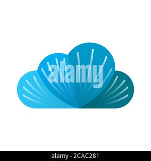Blaues Cloud-Logo mit Abstufung und weißen Linien Stock Vektor