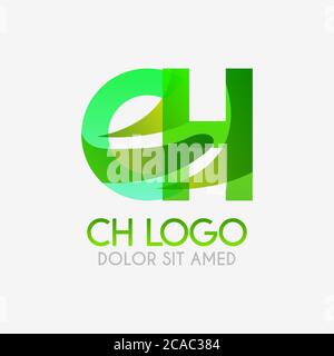 Das CH-Logo mit auffälligen Farben und Abstufungen, modern und einfach für Industrie, Handel, Unternehmen. Dieses HC-Logo für Online und Offli gemacht Stock Vektor