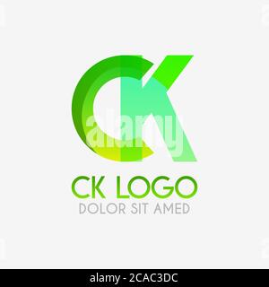 Das CK-Logo mit auffälligen Farben und Abstufungen, modern und einfach für Industrie, Handel, Unternehmen. Dieses KC-Logo für Online und Offli gemacht Stock Vektor