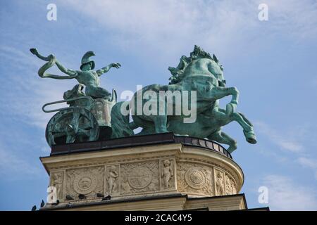 Heroes' Square, Hosok Tere Magyar Krieger, Budapest, Ungarn Stockfoto