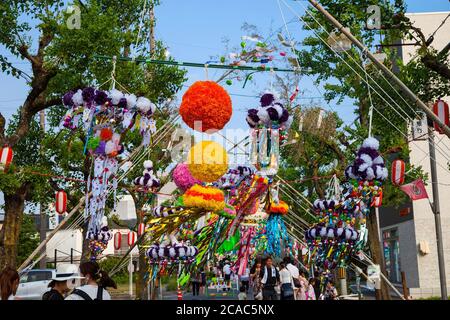 Aschi, JAPAN - 6. August 2016: Anjo Tanabata Festival. Anjo Tanabata Festival Feiern in Aichi am 6. August 2016. Stockfoto