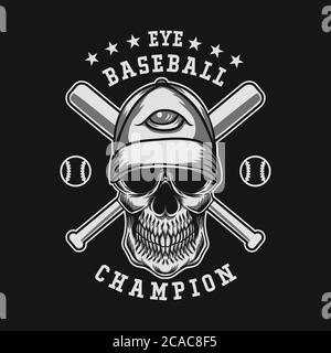 Skull Baseball Vektor Illustration für Ihre Firma oder Marke Stock Vektor