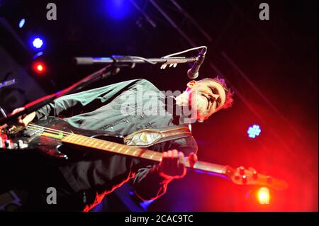 Winton Raceway, Victoria. März 2017. Im Bild: Ian Hulme, Bassist bei der australischen Hard Rock Band The Choirboys. Stockfoto