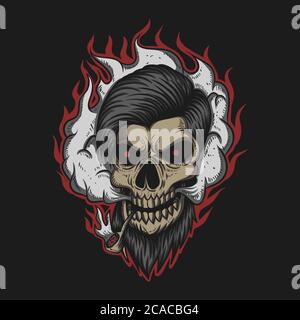 Skull man Smoke Vektor-Illustration für Ihr Unternehmen oder Ihre Marke Stock Vektor