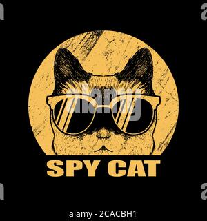 Spion Katze Brillen Vektor-Illustration für Ihr Unternehmen oder Ihre Marke Stock Vektor