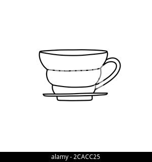 Kaffeemaschine Filter Doodle Symbol, Vektor-Linie Illustration Stock Vektor