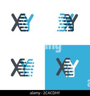 XY Buchstaben Logo mit Akzent Geschwindigkeit weich blau und weich grau Stock Vektor