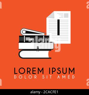 Stapel von Büchern mit zusätzlichen Initial I Logo in h einfaches und gepflegtes Design Stock Vektor