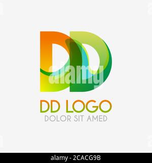 Das DD-Logo mit auffälligen Farben und Abstufungen, modern und einfach für Industrie, Einzelhandel, Unternehmen. Dieses DD-Logo für Online und Offli gemacht Stock Vektor