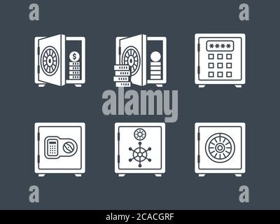 Zimmersafes ergänzende Vektor glyph Icon Set. Stock Vektor