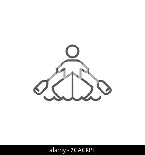 Rudersport Training Vektor Symbol Symbol auf weißem Hintergrund isoliert Stock Vektor