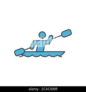 Rudersport Training Vektor Symbol Symbol auf weißem Hintergrund isoliert Stock Vektor