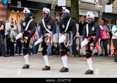 Die Britannia Coconut Dancers treten in York auf Stockfoto