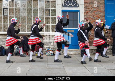 Die Britannia Coconut Dancers treten in York auf Stockfoto