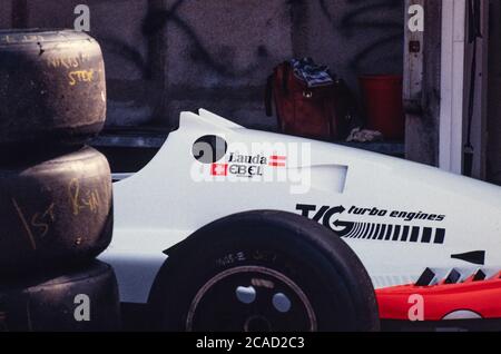 Archivbild: Grand Prix Europa bei Brands Hatch 1983. McLaren TAG von Niki Lauda Stockfoto