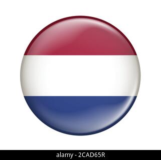 Niederlande Flaggensymbol isoliert auf weißer Flagge background.Netherlands.Flaggensymbol glänzend. Stock Vektor