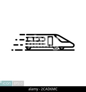 Flaches Vektor-Symbol für Hochgeschwindigkeitszüge. Graph Symbol für Reise-und Tourismus-Website und Apps Design, Logo, App, UI Stock Vektor