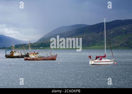 Am Ullapool Harbour Stockfoto