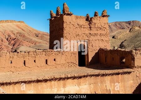 Telouet Kasbah in der marokkanischen Landschaft Stockfoto