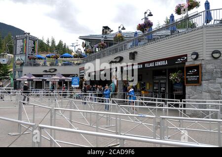 Whistler Mountain Skilift Centre in Whistler Village, British Columbia, Kanada Stockfoto