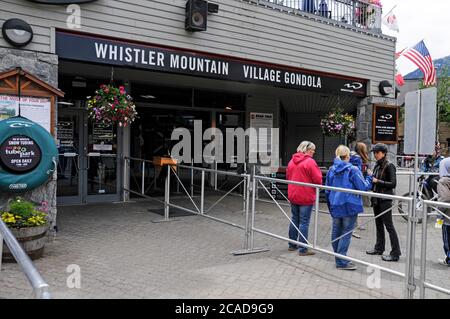 Whistler Mountain Skilift Centre in Whistler Village, British Columbia, Kanada Stockfoto