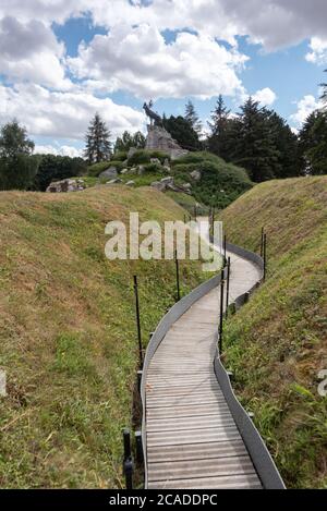Die Neufundländer Gedenkstatue in Beaumont Hamel. Stockfoto
