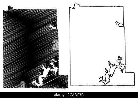 Monroe County, Indiana (US County, Vereinigte Staaten von Amerika, USA, USA, US) Karte Vektor Illustration, scribble Skizze Monroe Karte Stock Vektor